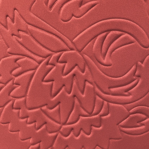 ABS Coral Pink Textured Fit and Flare Dress - Picture 2 of 10